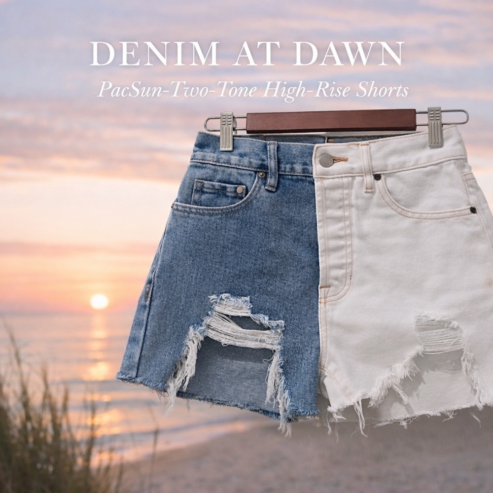 PacSun Two-Tone High-Rise Denim Shorts | Size 25